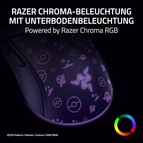 Razer Cobra Gengar Edition - Leichte kabelgebundene Gaming-Maus - 8500 DPI Sensor - 58g - optische Mausschalter 3th Gen - Chroma-Beleuchtung - Speedflex-Kabel - PC/MAC | Pokémon Gengar Bild 5