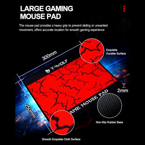 Elprico Wired RGB Backlit Gaming -Tastatur und Mauskombination, Gaming -Headset -Maus -Pad -Kombination, Backlight Gaming Set, Ergonomisches Design, Alles in 1 PC Gamer -Bundle für Bild 5