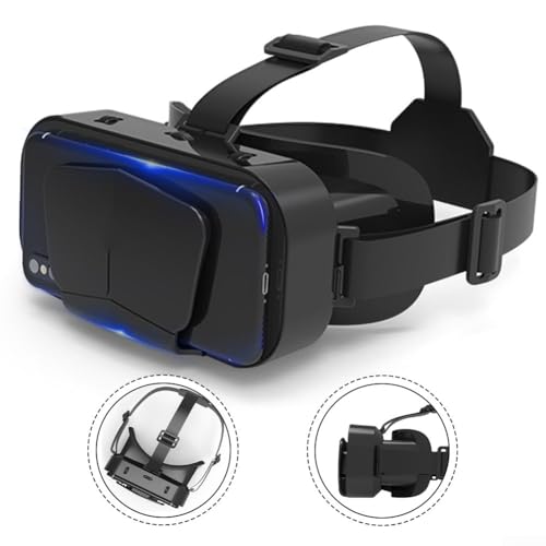Immersive Phone VR Headset mit Controller Augenschutz Virtual Reality Headset VR Brille für 4,7-7 Smartphones HD Objektive (G10+B03) Bild 2
