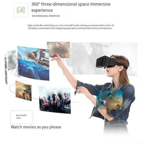 Immersive Phone VR Headset mit Controller Augenschutz Virtual Reality Headset VR Brille für 4,7-7 Smartphones HD Objektive (G10+B03) Bild 7