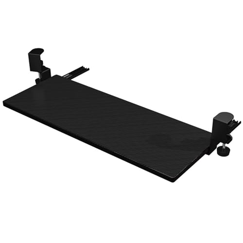 Verstellbare Tastaturablage mit C-Klemme, Untertisch-Tastatur und Maus-Plattform, ergonomisches Design, schwarz, 75 x 24 cm – perfekt für Home Office und Gaming. Bild 1