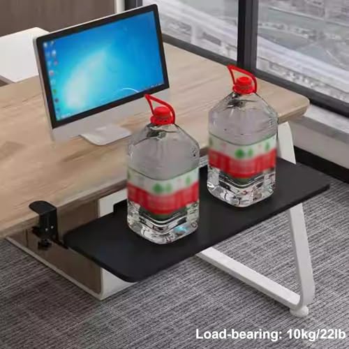 Verstellbare Tastaturablage mit C-Klemme, Untertisch-Tastatur und Maus-Plattform, ergonomisches Design, schwarz, 75 x 24 cm – perfekt für Home Office und Gaming. Bild 2