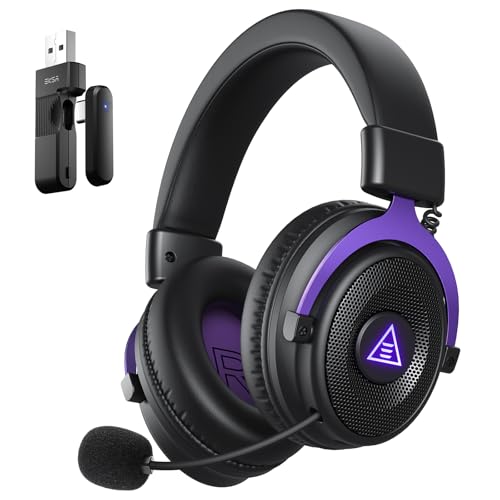 EKSA 2,4GHz Wireless Gaming Headset für PS5/PS4/PC/Switch/Mac, Bluetooth 5.3 Gaming Kopfhörer Kabellos mit Mikrofon, 30ms Latenz, 80 Stunden Akkulaufzeit, LED, USB PC Headset Bild 1