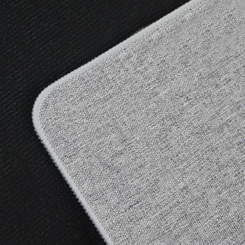 Große Schreibtischunterlage aus Baumwollleinen, rutschfeste Gummi-Unterseite, saugfähiger Tischschutz für Tastatur und Maus, Grau, 119,9 x 59,9 x 0,4 cm, perfekt für Zuhause, Büro und Gaming Bild 3