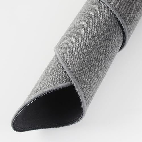 Große Schreibtischunterlage aus Baumwollleinen, rutschfeste Gummi-Unterseite, saugfähiger Tischschutz für Tastatur und Maus, Grau, 119,9 x 59,9 x 0,4 cm, perfekt für Zuhause, Büro und Gaming Bild 4