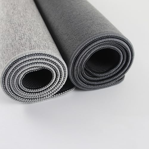 Große Schreibtischunterlage aus Baumwollleinen, rutschfeste Gummi-Unterseite, saugfähiger Tischschutz für Tastatur und Maus, Grau, 119,9 x 59,9 x 0,4 cm, perfekt für Zuhause, Büro und Gaming Bild 5