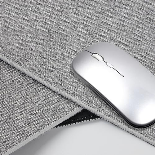 Große Schreibtischunterlage aus Baumwollleinen, rutschfeste Gummi-Unterseite, saugfähiger Tischschutz für Tastatur und Maus, Grau, 119,9 x 59,9 x 0,4 cm, perfekt für Zuhause, Büro und Gaming Bild 6