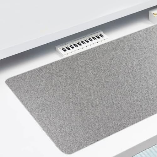 Große Schreibtischunterlage aus Baumwollleinen, rutschfeste Gummi-Unterseite, saugfähiger Tischschutz für Tastatur und Maus, Grau, 119,9 x 59,9 x 0,4 cm, perfekt für Zuhause, Büro und Gaming Bild 7