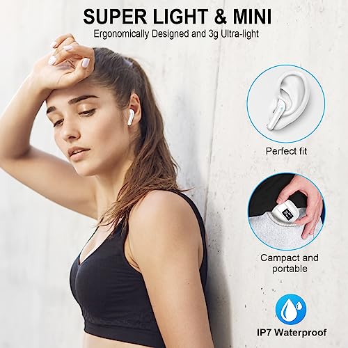 Bluetooth Kopfhörer, Kopfhörer Kabellos Bluetooth 5.4 mit 4 HD Mic, HiFi Stereo Kabellose Kopfhörer, 48H In Ear Kopfhörer ENC Noise Cancelling Ohrhörer, IPX7 Wasserdicht Earbuds, Touch Control, USB-C Bild 5