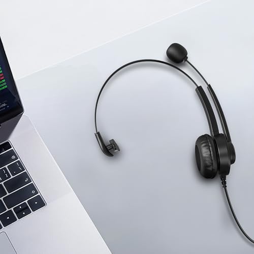 Wantek USB Headset mit Mikrofon für PC Laptop Büro, USB Stecker Typ-C Adapter Für Call Center Online Konferenzen Teams Meeting Skype, Zoom, Home Office, Online-Kurse Bild 6