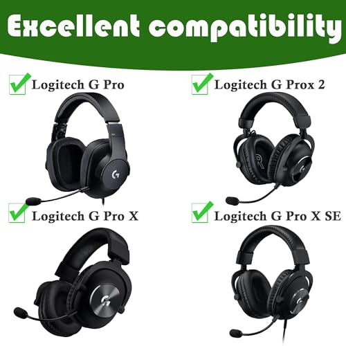 Ersatz-Ohrpolsterkissen Kompatibel mit Logitech G Pro,G Prox 2,G Pro X SE,G Pro X Headset Ohrpolster mit Strapazierfähiger Stoff Bild 2