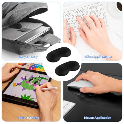 Handballenauflage Maus Handgelenkauflage, 2 Stück Wrist Rest Pad, Mauspad Ergonomisch Handgelenk, Entlastung des Handgelenks, Rutschfest Handauflage Maus für Büro Heimbüro Unterwegs und Gaming Bild 7
