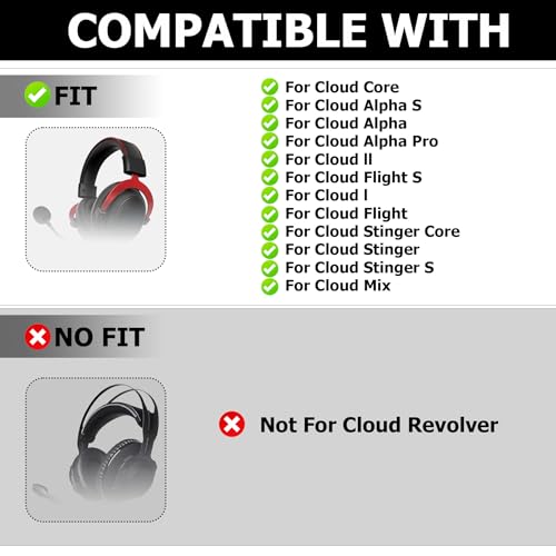 Cloud II Ersatz-Ohrpolster, kühlendes Gel, Für Kingston HyperX Cloud III/HyperX Cloud II/Cloud Alpha,für Arctis 7/Technica M50X/ Logitech G Pro/Sony MDR-7506 Kopfhörern (Gel/Schwarz) Bild 2