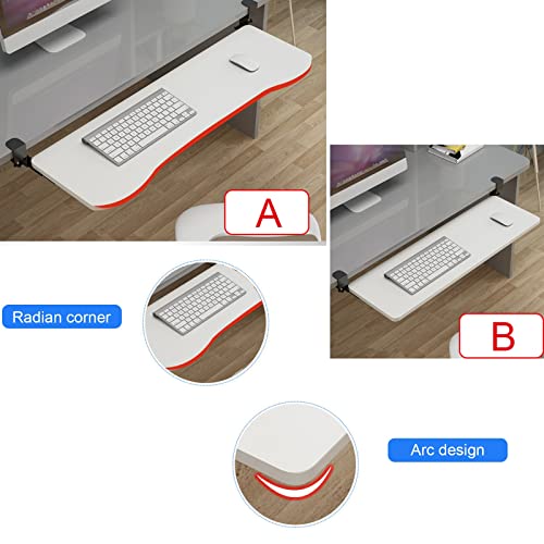 Große Tastaturablage mit Gleitschiene und Klemmhalter, Schreibtischverlängerung für Tastatur und Maus in voller Größe, Walnussholz-Finish, perfekt für Heimbüro und Gaming-Setup Bild 6