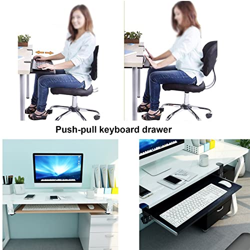 Ergonomische Schreibtischverlängerung für Tastatur und Maus – Tastaturablage aus Holz unter dem Schreibtisch – C-Klemm-Design ohne Bohren – perfekt für Home Office und Gaming Setup Bild 4