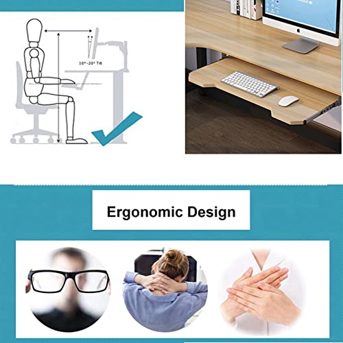 Ergonomische Untertisch-Tastaturablage, verstellbare Maus- und Tastaturplattform, platzsparendes Design, 70 x 30 cm, einfache Installation, ideal für Heimbüro und Gaming-Setup Bild 4