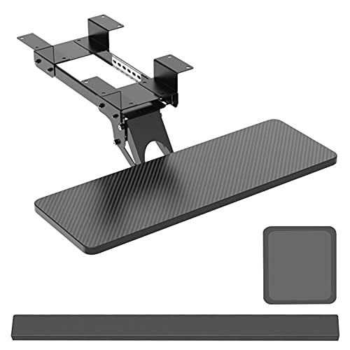 Ergonomische Schreibtischverlängerung mit Tastatur und Maus Plattform Untertischschublade und Regal Platzsparender Arbeitsplatz für Home Office und Gaming Bild 1