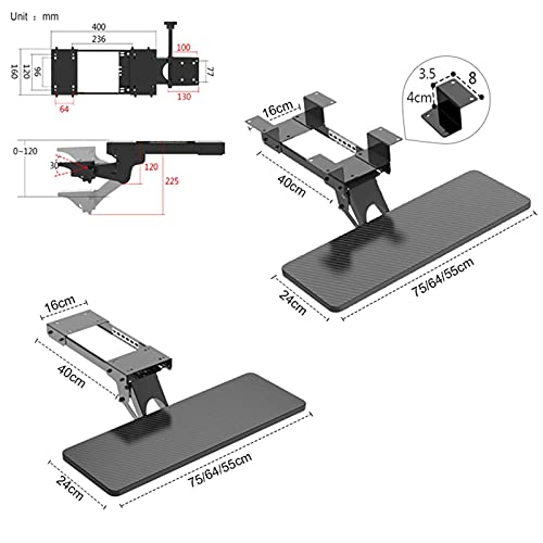 Ergonomische Schreibtischverlängerung mit Tastatur und Maus Plattform Untertischschublade und Regal Platzsparender Arbeitsplatz für Home Office und Gaming Bild 2