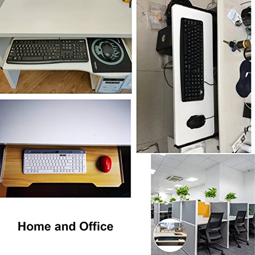 Ergonomische Untertisch-Tastaturablage, verstellbare Maus- und Tastaturhalterung, Schiebe-Design, platzsparend, C-Schwarz, 60 x 30 cm, perfekt für Home Office & Gaming Bild 7
