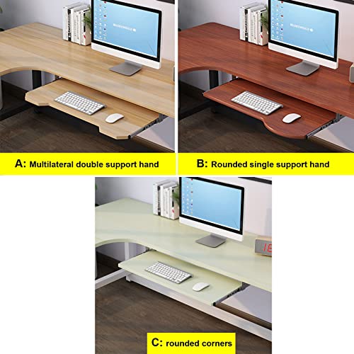 Ergonomische Untertisch-Tastatur- und Maus-Plattform-Verlängerung – verstellbar, leises Gleittablett, C-Teak-Finish, 70 x 27 cm, ideal für Heimbüro und Gaming-Setup Bild 2