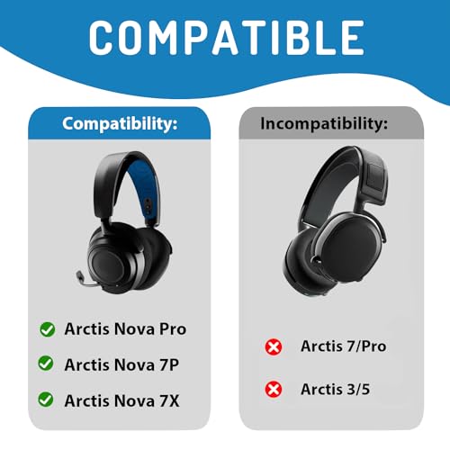 Adhiper Ersatz-Kopfband für SteelSeries Arctis Nova Arctis Nova Pro/7/7P/7X/3/1/1P/1X – Flexibles Netzgewebe-Kopfband für Kabelgebundene & Kabellose Gaming-Headsets, Komfortabel & Langlebig, Schwarz Bild 2