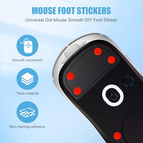 60 Stück Mouse Skates Set, Ultra Glatte Maus Skates, Premium Skates für Gaming Mäuse, Abgerundete Kanten, Perfekte Gleiteigenschaften für Gaming, Büro (6mm) Bild 3