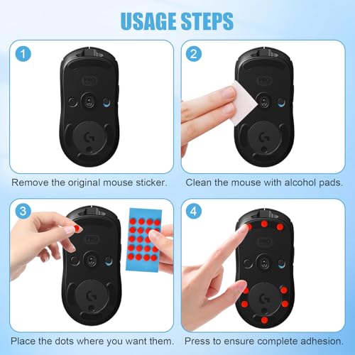 60 Stück Mouse Skates Set, Ultra Glatte Maus Skates, Premium Skates für Gaming Mäuse, Abgerundete Kanten, Perfekte Gleiteigenschaften für Gaming, Büro (6mm) Bild 4