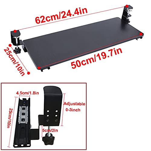 Ergonomische Tastaturablage unter dem Schreibtisch – verstellbare ausziehbare Schublade für Maus/Tastatur, platzsparendes Klemm-Design, perfekt für Heimbüro und Gaming-Setup Bild 3