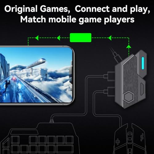 Cuifati Gaming -Tastatur -Maus -Konverter -Kombination, Mobilfunk -Combo mit Spielen während des Ladens, 4 in 1 Single Hand Mobile Game -Tastaturmaus mit Separaten Tasten für Bild 3