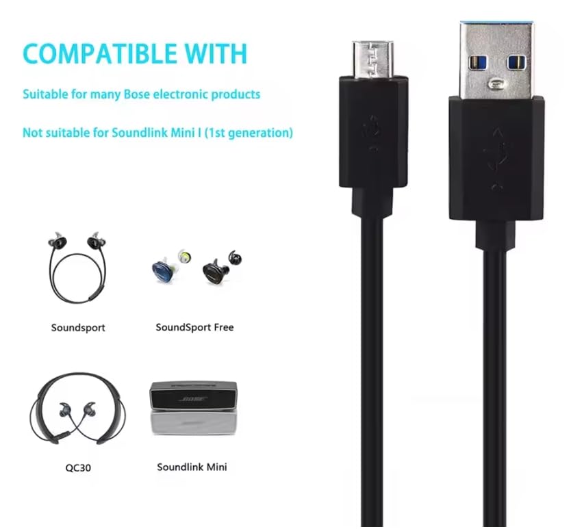 USB zu Micro-USB Ladekabel Schnellladung 1 Meter 22AWG kompatibel mit Logitech Ultimate Ears UE Bluetooth-Lautsprecher, G933 G633 Artemis Spectrum Headset, MX Master 2S Maus, K800 Tastatur Bild 4