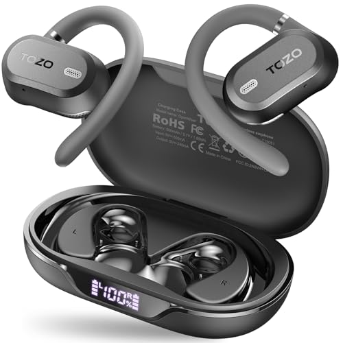 TOZO OpenWear Open Ear Kopfhörer mit bügel,komfortabel Kopfhörer Kabellos Bluetooth 5.3,Open Sport Kopfhörer mit Digitalanzeige ENC Noise Cancelling Mikroofon,38 Std, Headphones Bluetooth Wasserdicht Bild 1