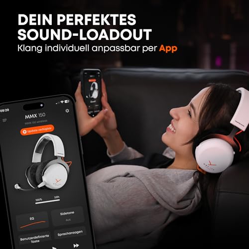 beyerdynamic MMX 150 Wireless - Kabelloses Gaming-Headset mit Klangpersonalisierung App, Velours-Ohrpolster, Akkulaufzeit von 50 Stunden in Schwarz Bild 5