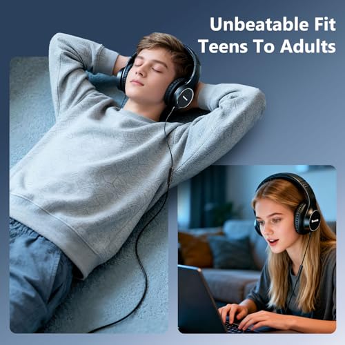 Bywulanda USB-C Kabelgebundene Over-Ear-Kopfhörer, Kabelgebundenes Stereo-Headset mit Mikrofon, Lautstärkeregler, Komfortabler, Faltbarer Kopfhörer für iPhone 15/16/17, Samsung/Laptop/Tablets/Reisen Bild 6