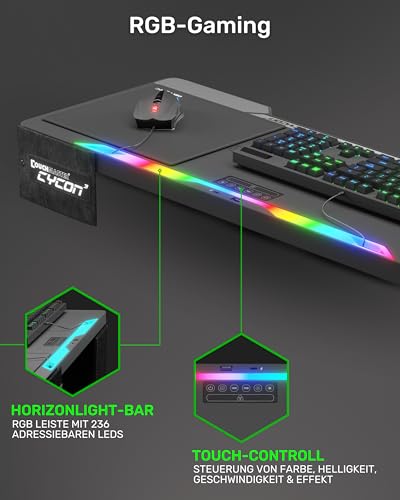 Couchmaster CYCON³ Lapboard mit HORIZONLIGHT RGB Bar, ergonomisches Gaming Knietablett für Couch, Sofa und Bett, Laptoptisch mit USB Hub für PC, PS4/5, Xbox One/Series X und Laptops Bild 5