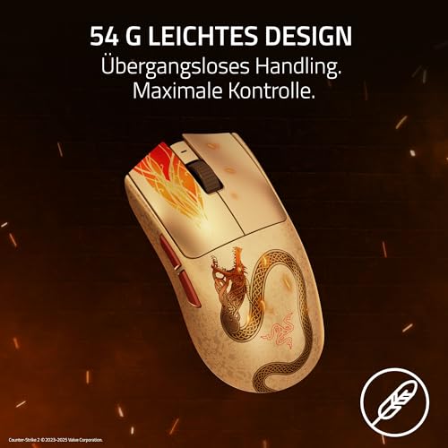 Razer Viper V3 Pro Counter-Strike 2 Dragon Lore - Ultraleichte kabellose Esports Gaming-Maus - 54g - 8K HyperPolling - Sensor 35K DPI - 2,4 GHz HyperSpeed - 95 Std Akkulaufzeit - PC/Mac | Dragon Lore Bild 3