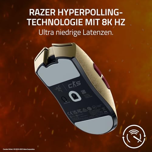 Razer Viper V3 Pro Counter-Strike 2 Dragon Lore - Ultraleichte kabellose Esports Gaming-Maus - 54g - 8K HyperPolling - Sensor 35K DPI - 2,4 GHz HyperSpeed - 95 Std Akkulaufzeit - PC/Mac | Dragon Lore Bild 5