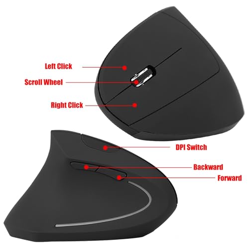 KIMISS Vertikales Drahtloses Maus Optisch 2,4 GHz Ergonomisches Design 1600DPI Gaming Maus -PC -Laptop Elektronik/Computer & Zubehör/Computerzubehör & Peripheriegeräte/Tastaturen, Mäuse & Mäuse & & Bild 4