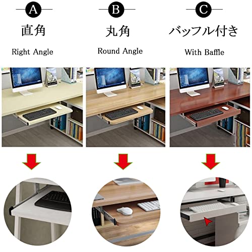 Verstellbare Tastaturablage, ausziehbare Plattform, Maus, Schubladenführung, ergonomisches Design für Heimbüro und Gaming-Setup Bild 3