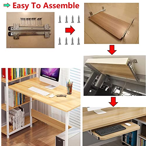 Verstellbare Tastaturablage, ausziehbare Plattform, Maus, Schubladenführung, ergonomisches Design für Heimbüro und Gaming-Setup Bild 4