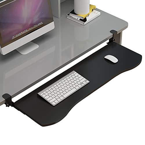 Verstellbare Tastaturablage unter dem Schreibtisch mit Maus-Plattform, einfache Installation, Klemme, ergonomisches Design, platzsparendes Aufbewahrungsregal, perfekt für Heimbüro und Gaming-Setup Bild 1