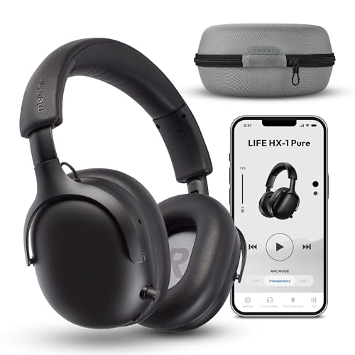 MEDION Over Ear Kopfhörer HX-1 Pure (kabellos, Bluetooth 5.4, Wireless, Passive Noise Isolation, 3+1 EQ Presets, bis zu 100 Stunden Akkulaufzeit, IPX4 Spritzwasserschutz) urban anthrazit Bild 1