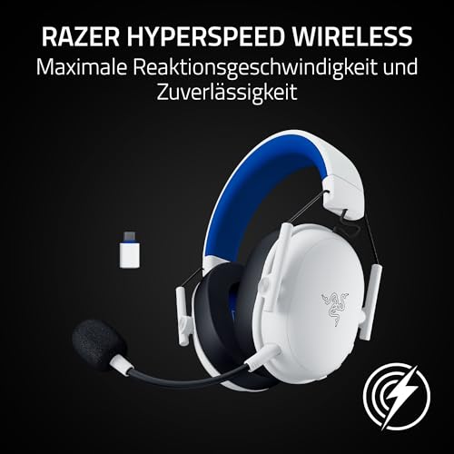 Razer BlackShark V3 X HyperSpeed PlayStation - Kabelloses E-Sport Gaming Headset - Ultra leicht 270 g - Triforce 50mm Treiber - Abnehmbares Mikrofon - HyperSpeed 2,4 GHz & Bluetooth - PS5/PC | Weiß Bild 5