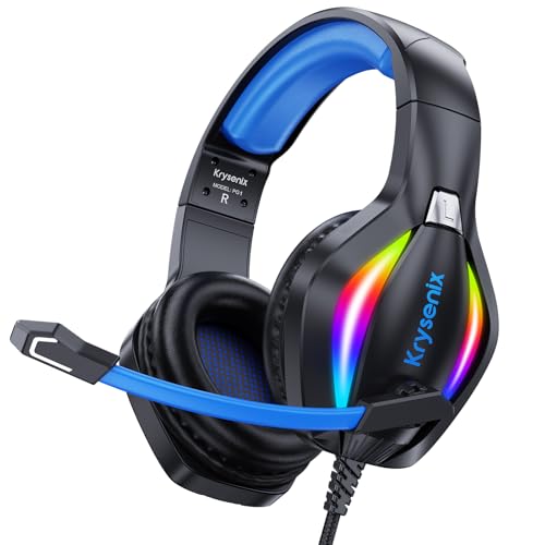 Generisch PG1 Wired Gaming Headset für PS4, PS5, PC, Switch, Xbox, Headset mit Mikrofon, Gaming Headset mit Mikrofon, Noise Cancelling Kopfhörer mit 3.5mm Klinke Schwarz Blau Bild 1