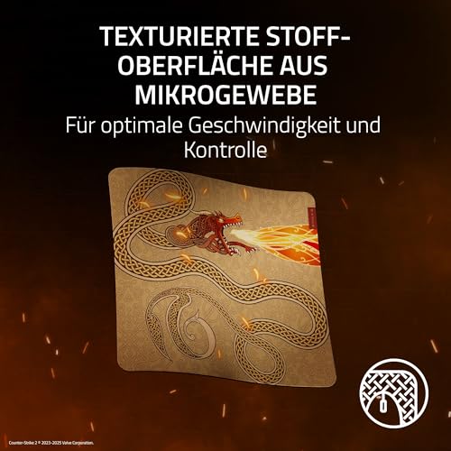 Razer Gigantus V2 L Counter-Strike 2 Dragon Lore - Weiches Gaming-Mauspad für optimale Kontrolle - Strukturiertes Mikrogewebe - 450 x 400 x 3 mm - rutschfeste Gummibeschichtung | Dragon Lore Bild 2