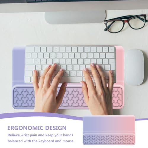 Handballenauflage für Tastatur und Maus - Ergonomische Handgelenkstütze mit Memory Foam, Rutschfeste Handauflage zur Schmerzlinderung & Entlastung für Büro, Gaming, Tippen am PC, Laptop und Computer Bild 4