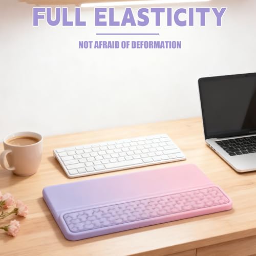 Handballenauflage für Tastatur und Maus - Ergonomische Handgelenkstütze mit Memory Foam, Rutschfeste Handauflage zur Schmerzlinderung & Entlastung für Büro, Gaming, Tippen am PC, Laptop und Computer Bild 6