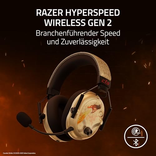 Razer BlackShark V3 Pro CS2 - Kabelloses E-Sport-Headset mit Geräuschunterdrückung - 50mm Audio Treiber - Abnehmbares Mikrofon - HyperSpeed 2,4 GHz & Bluetooth - FPS-Profile - PC/Mac | Dragon Lore Bild 3