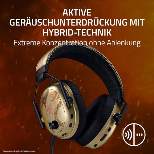 Razer BlackShark V3 Pro CS2 - Kabelloses E-Sport-Headset mit Geräuschunterdrückung - 50mm Audio Treiber - Abnehmbares Mikrofon - HyperSpeed 2,4 GHz & Bluetooth - FPS-Profile - PC/Mac | Dragon Lore Bild 5
