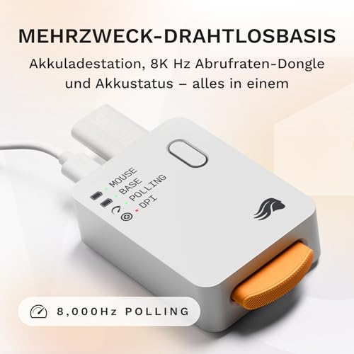 GLORIOUS Gaming – Model O3 Wireless-Gaming-Maus – Wechsel-Akku-System InfinitePlay, 8k Abfragerate, optische klick-Switches (130 Mio.), Ultraleicht (66 g), 30K-DPI-Optiksensor, RGB – Weiß Bild 6