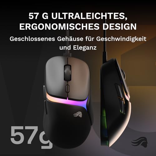 GLORIOUS Gaming – Model D3 Wired-Gaming-Maus – Ultraleicht (57 g), optische klick-Switches (130 Mio.), 30K-DPI-BAMF-3.0-Sensor, 750 IPS Tracking, 50G Beschleunigung, für alle Griffarten – Schwarz Bild 5